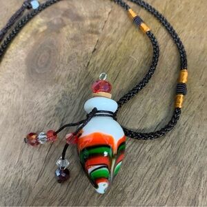 Multicolor Glass Pendant Necklace for Essentials Oils